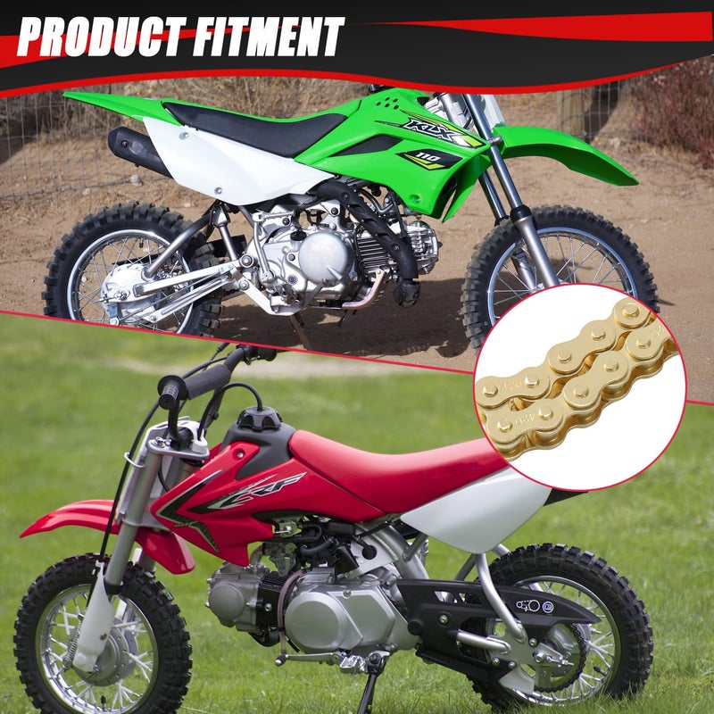 KAMIER 420 Drive Chain 102 Link Gold with Chain Breaker Tool for CRF50F XR50R KX65 KLX110 TTR110 50cc 70cc 90cc 110cc 125cc SSR TaoTao Coolster Pit Dirt Bike 4 Wheeler ATV Go Kart Cart Mini Bike Parts - Image 4